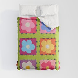 Flower pattern tiles Comforter