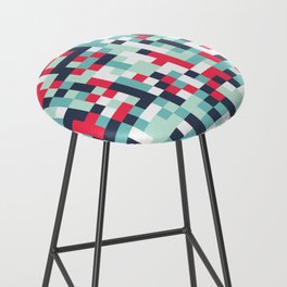 Color Halftone Background. Abstract Multicolor Texture with Squares. Retro Tech Halftone Bar Stool