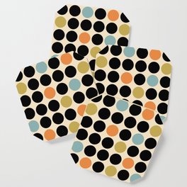 Mid Century Modern Polka Dot Pattern 424 Coaster | Orange, Modern, Dot, Bohemian, Pattern, Popart, Bauhaus, Polkadot, Dots, Blue 