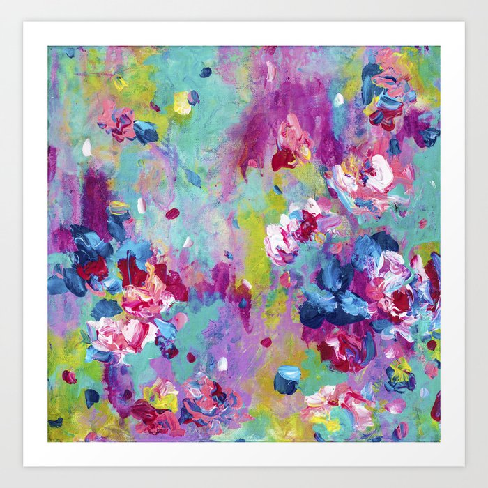The Simple Things Abstract Floral Painting Art Print By Nicolegiger Society6