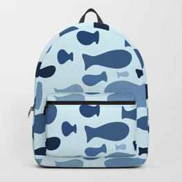 Deep Blue Mystery Fish Backpack | Ocean, Relaxing, Boy, Pattern, Graphicdesign, Baby, Digital, Calming, Fish, Zen 