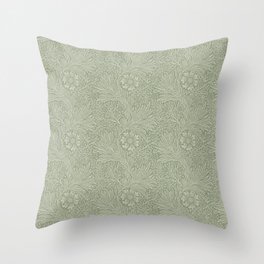 William Morris Marigold Sage Green Throw Pillow