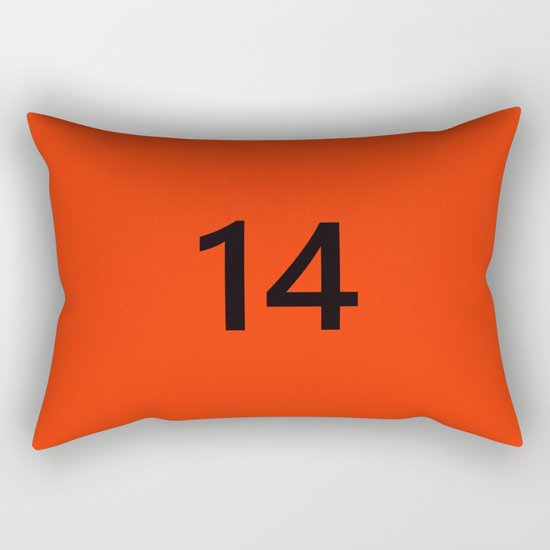 Legendary No. 14 in orange and black Rectangular Pillow