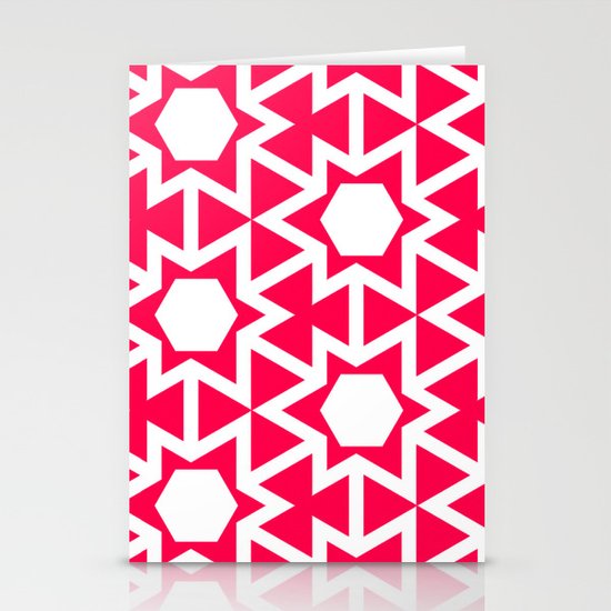 Zoutman Neon Pink Pattern Stationery Cards