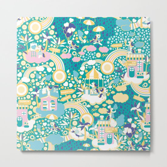 The secret map of Unicorns Village Metal Print