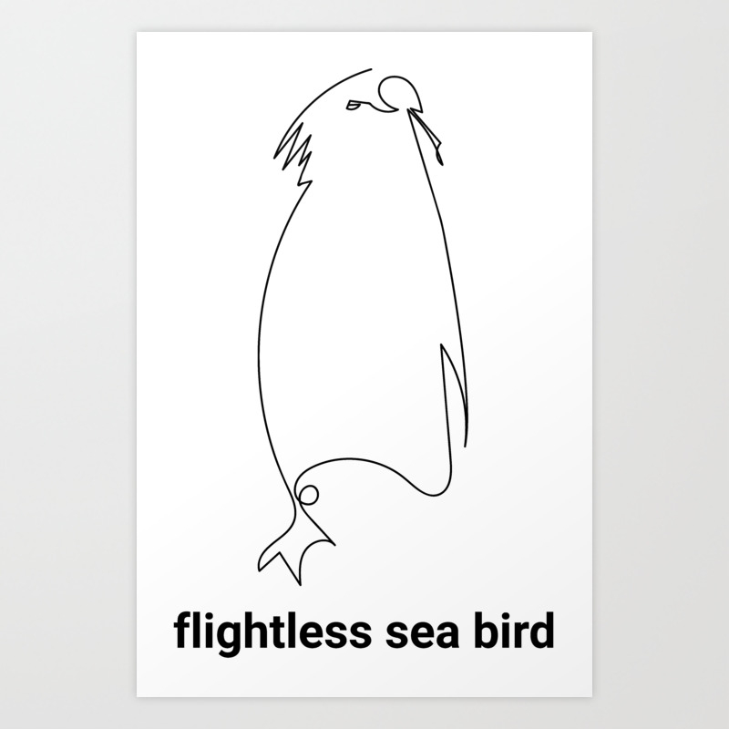 Flightless Sea Bird Abstract Penguin Cute Animals Minimal