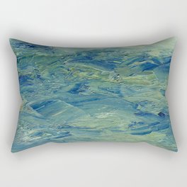 Abstract Blue Green Waves of Aqua Ocean Blue Mountains Rectangular Pillow