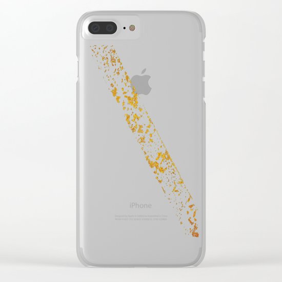 Old Yellow painted line on asphalt road Clear iPhone Case