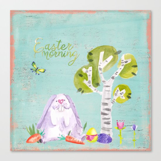Easter Morning I- Animal Rabit Hare Bunny Spring for children Canvas Print