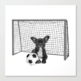 French Bulldog - Soccer Goal - Frenchie Dog Canvas Print