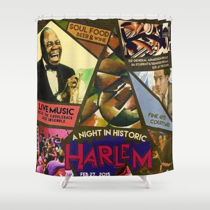 Vintage Harlem Renaissance Angels for the Arts Advertisement Poster Shower Curtain