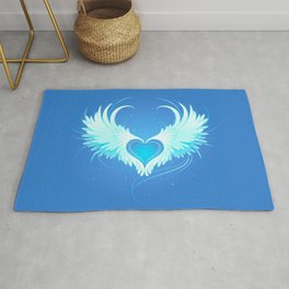 Angel heart with white wings Area & Throw Rug
