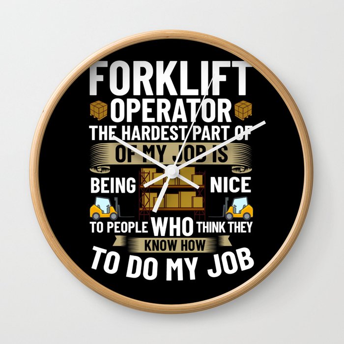 Forklift Operator Driver Lift Truck Training Wall Clock