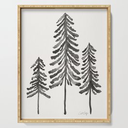 Pine Trees – Black Ink Serving Tray