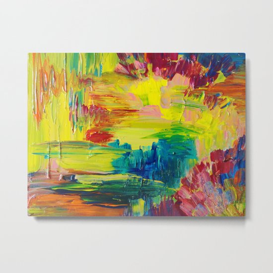 GOING THROUGH THE MOTIONS - Stunning Saturated Bold Colors Modern Nature Abstract Metal Print