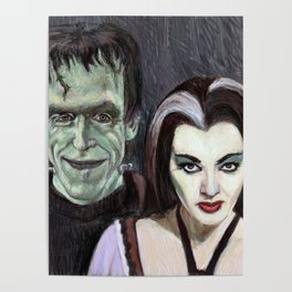 Lily and Herman Munster Poster