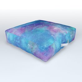 Blue Galaxy Painting Outdoor Floor Cushion