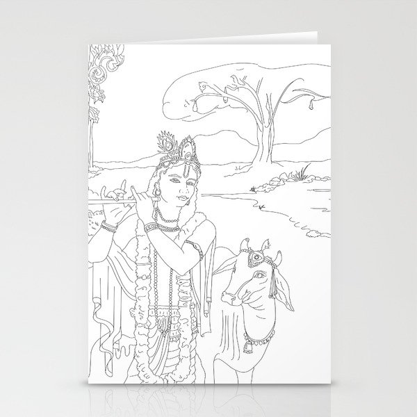 Hindu Lord Krishna Stationery Cards