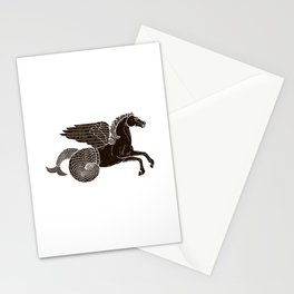 Hippocampus Sea Horse Myth Retro Vintage Rough Design Stationery Cards