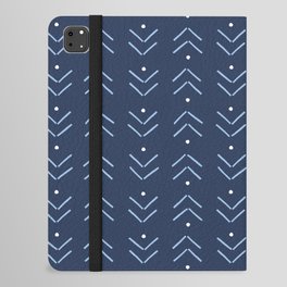 Arrow Lines Geometric Pattern 32 in Navy Blue iPad Folio Case