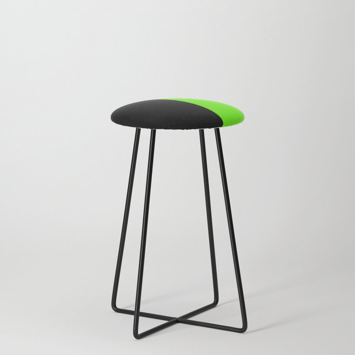 Black Bright Lime Green Color Block Counter Stool