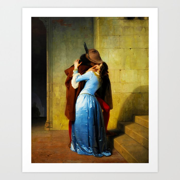 Francesco Hayez (Italian, 1791-1882) - THE KISS - 1859 - Romanticism - Genre painting - Oil on canvas - Digitally Enhanced Version - Art Print