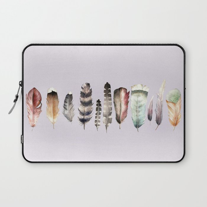Watercolor feathers Laptop Sleeve