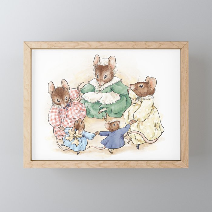 Many Mice Go 'Round Framed Mini Art Print