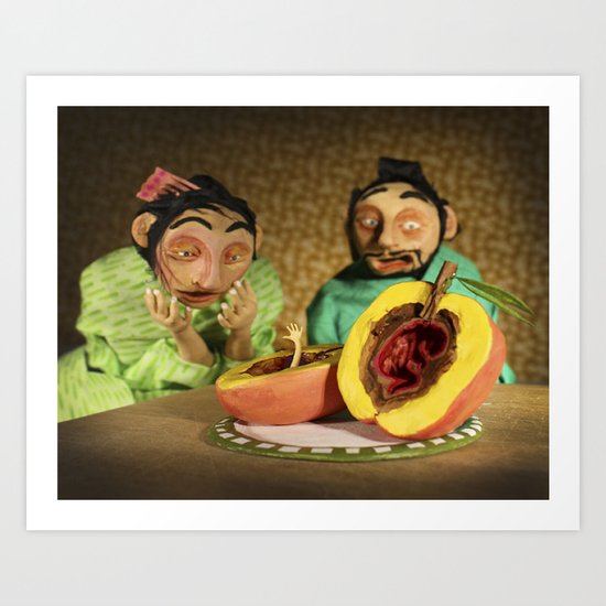 The Fortuitous Little Peachling Art Print