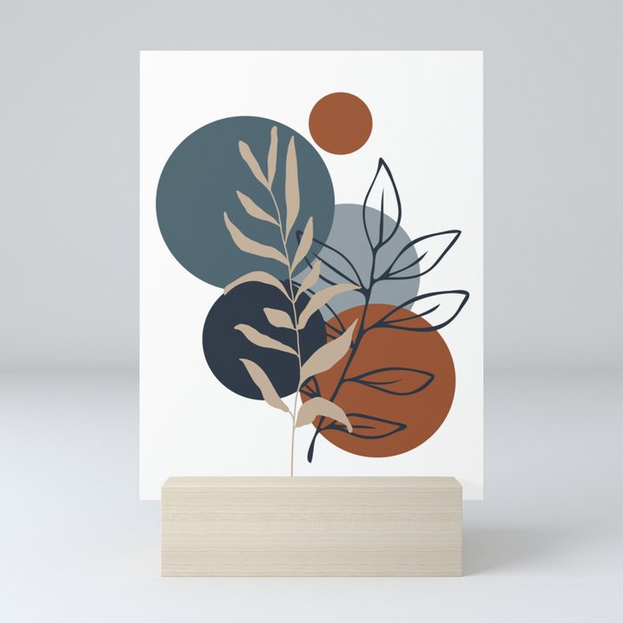 Leaf and Sun Abstract Art Mini Art Print