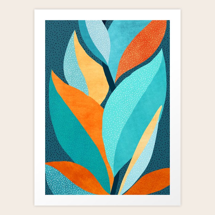 Abstract Tropical Foliage Art Print by Modern Tropical Society6