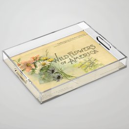 Wildflowers of America Vintage Book Cover  Acrylic Tray