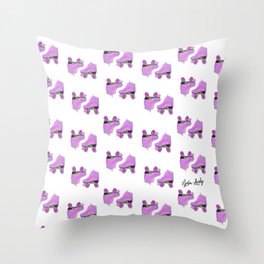 Roller skates purple- white/transparent background Throw Pillow