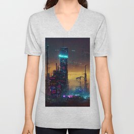 Postcards from the Future - Nameless Metropolis V Neck T Shirt