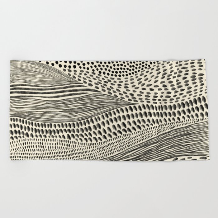 Hand Drawn Patterned Abstract II Beach Towel