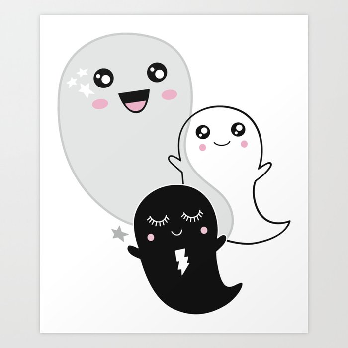 Spoop-chan kawaii ghost art print!