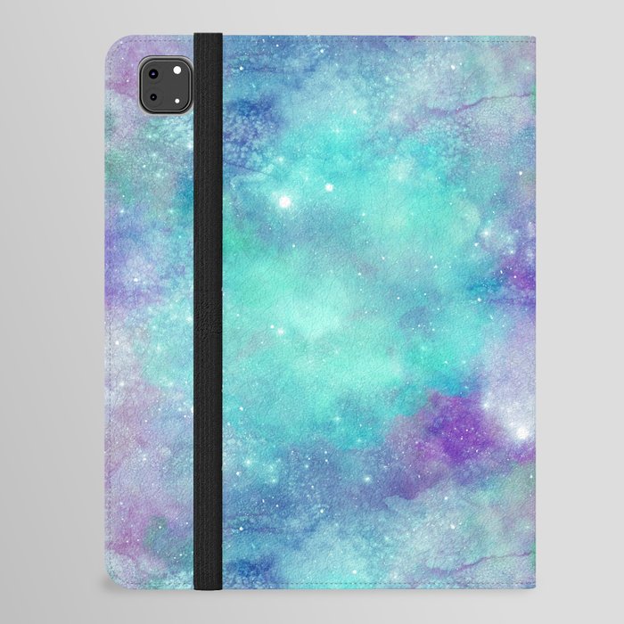 Teal Galaxy Painting iPad Folio Case