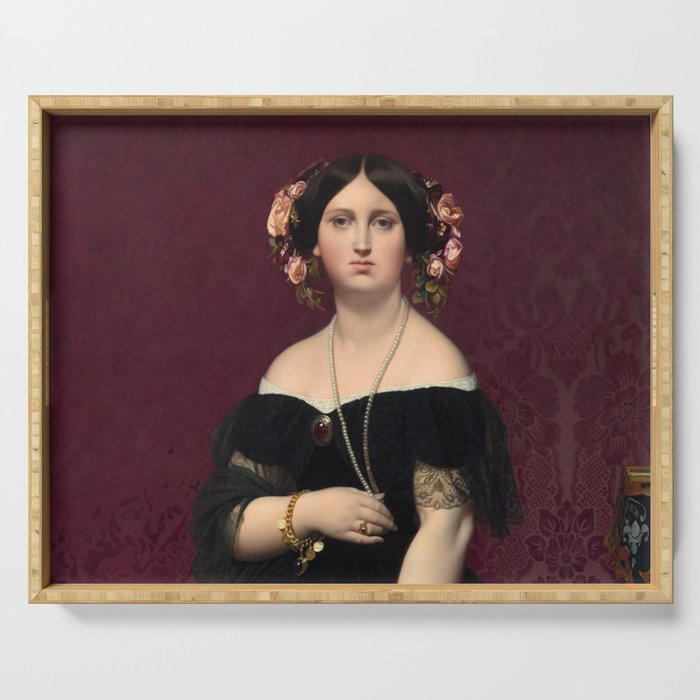 Madame Moitessier, 1851 by Jean-Auguste-Dominique Ingres Serving Tray