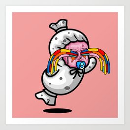 Baby MoGho Cry Art Print | Drawing, Pocong, Cute, Baby, Nft, Ghost, Candyghost, Scary, Asianghost, Cry 
