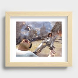 The Silver Ninja rooftop Recessed Framed Print
