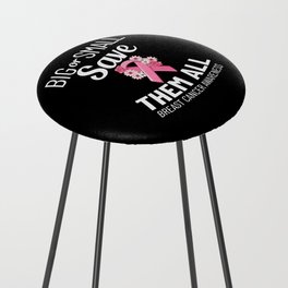 Breast Cancer Ribbon Awareness Pink Quote Counter Stool
