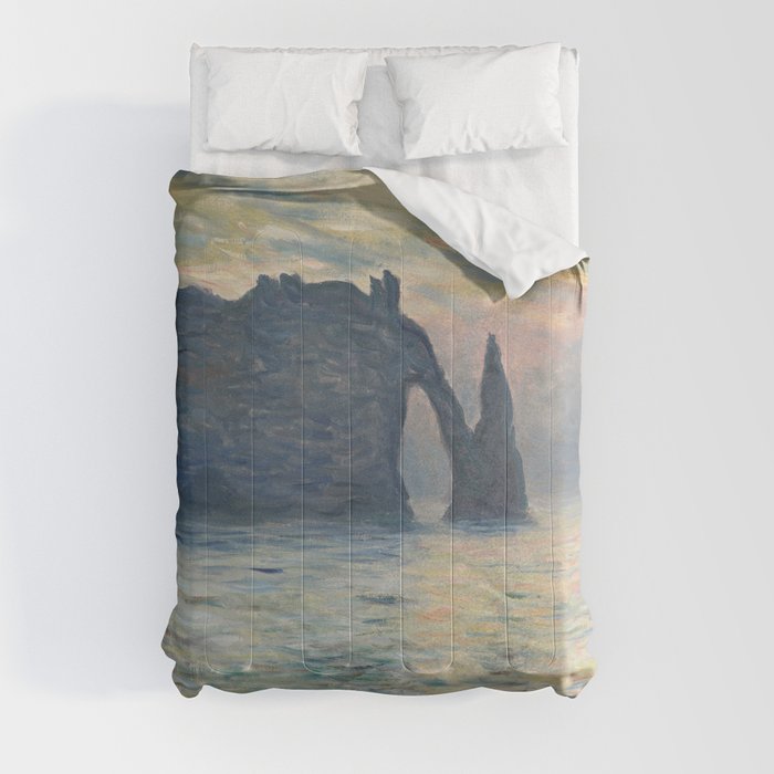 Claude Monet - The Cliffs at Etretat Sunset Comforter