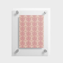 Mid Century Modern Abstract Ovals in Pink and Blush Pink Floating Acrylic Print