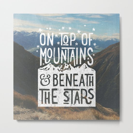on top of mountain and beneath the stars Metal Print