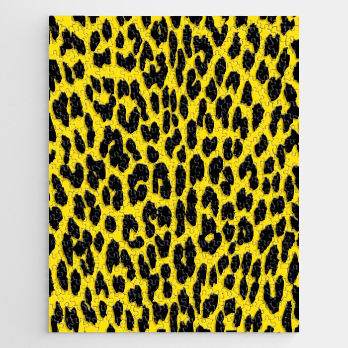Black + Yellow Leopard Print Seamless Pattern Overlay