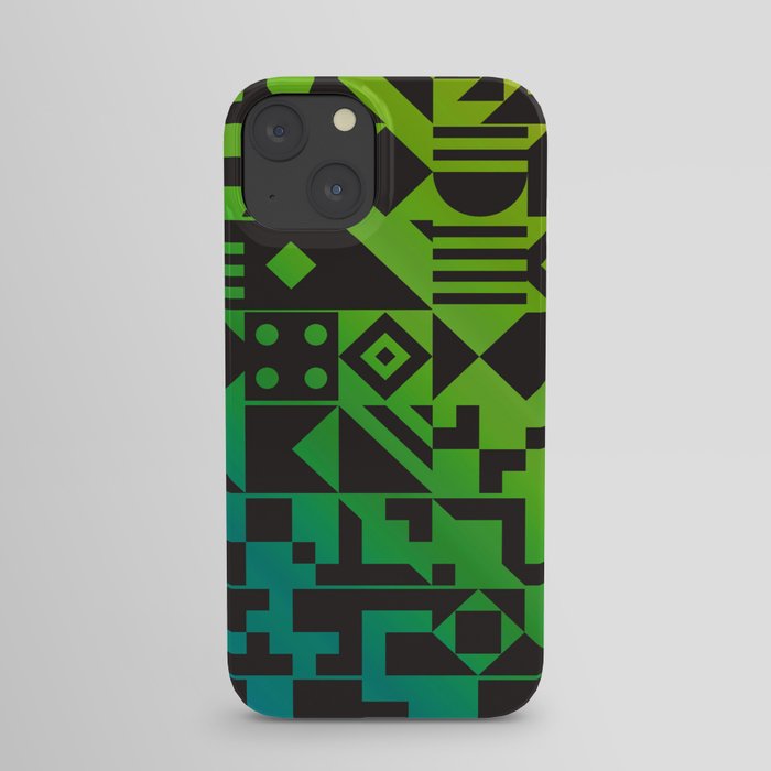 Parts and Pieces Blue Green iPhone Case