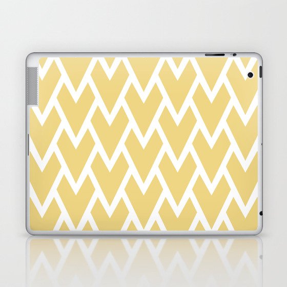 Yellow and White Tessellation Line Pattern 17 Pairs DE 2022 Popular Color Gatsby Glitter DET496 Laptop & iPad Skin