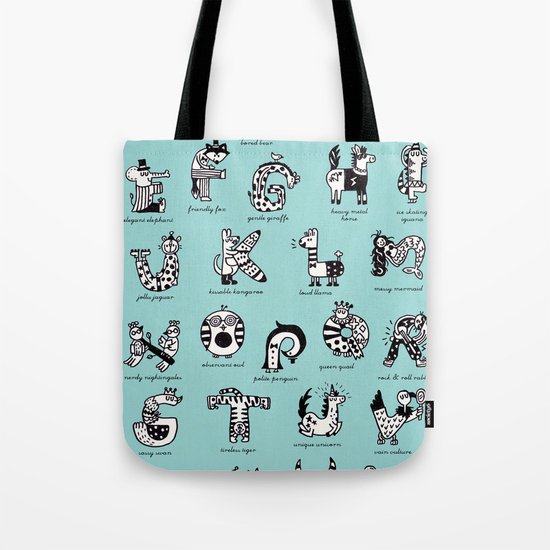 A to Z animals Tote Bag