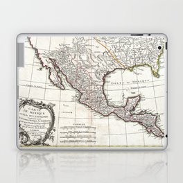 Map of Mexico, Texas, Louisiana and Florida - Bonne - 1771 vintage pictorial map  Laptop Skin