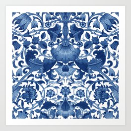 William Morris Vintage Lodden Blue and White Art Print